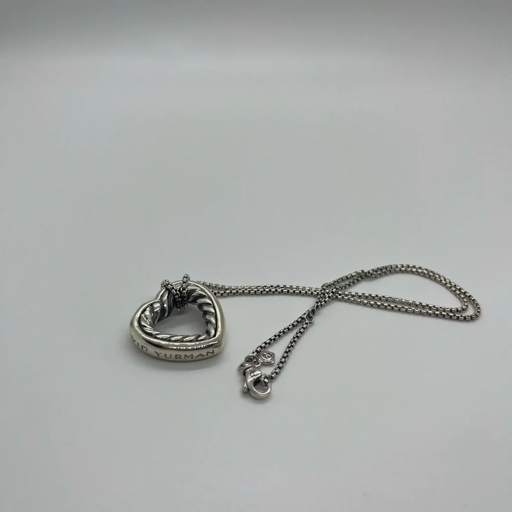 David Yurman Sterling Silver Heart Necklace